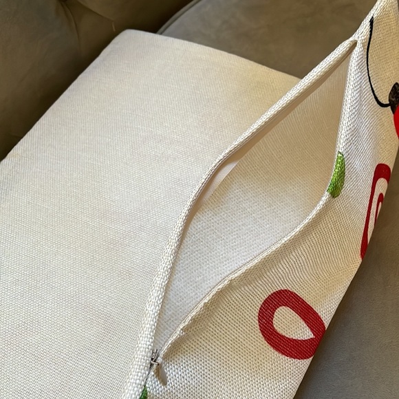 Both New! Pillow cover + insert,18”X 18”, “Let It Snow”w/Christmas lights design - Picture 6 of 10